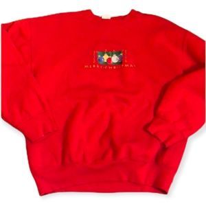 VINTAGE Fruit of the Loom "Ornaments" Ugly Christmas Sweater XL